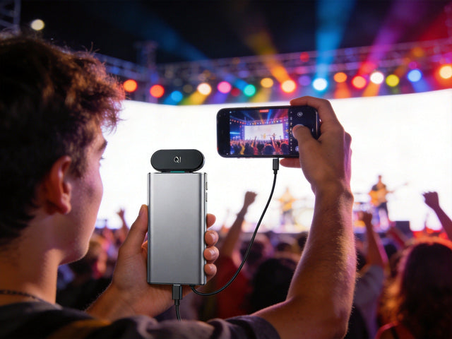 Choosing a power bank for a concert: capacity, weight and charging while you film