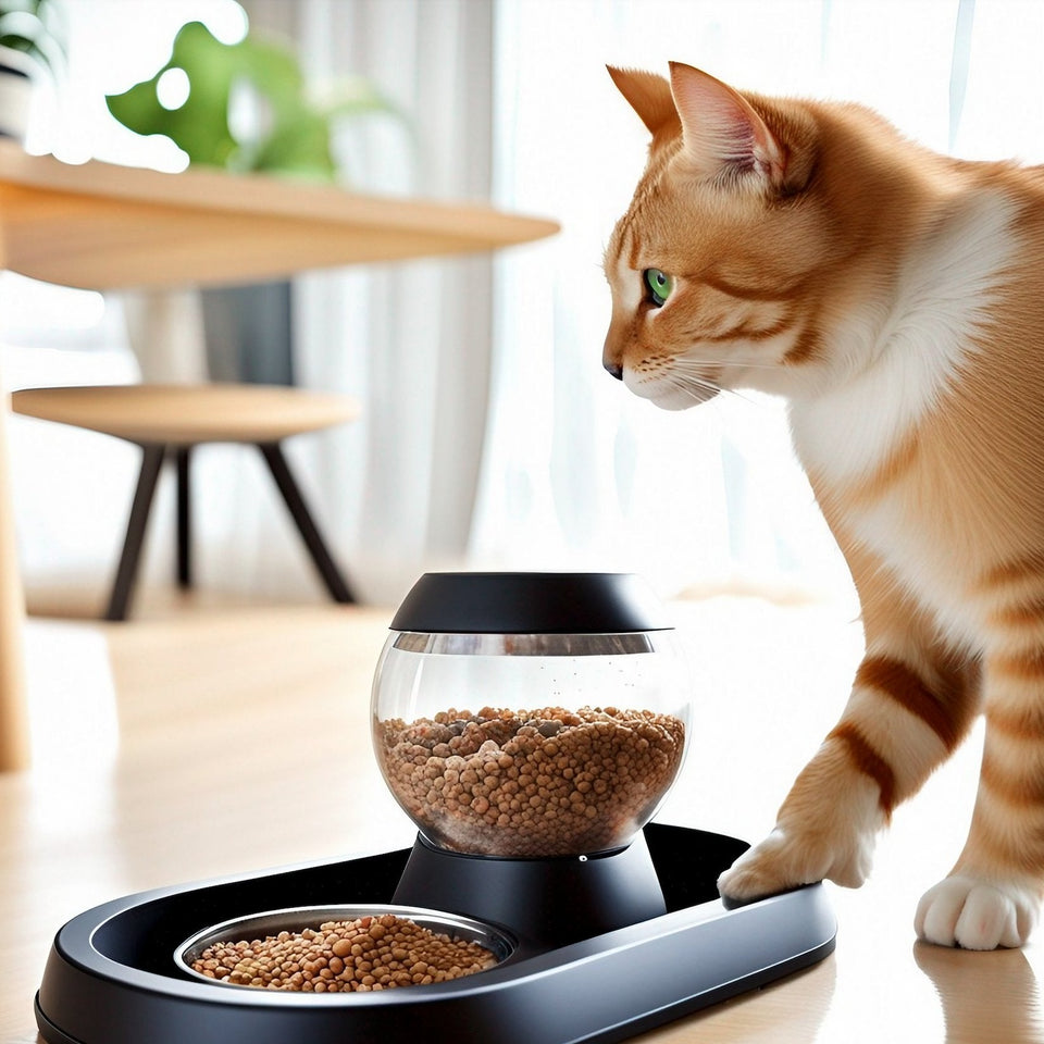 Automatic pet feeder delivering scheduled, measured meals - grantclassic