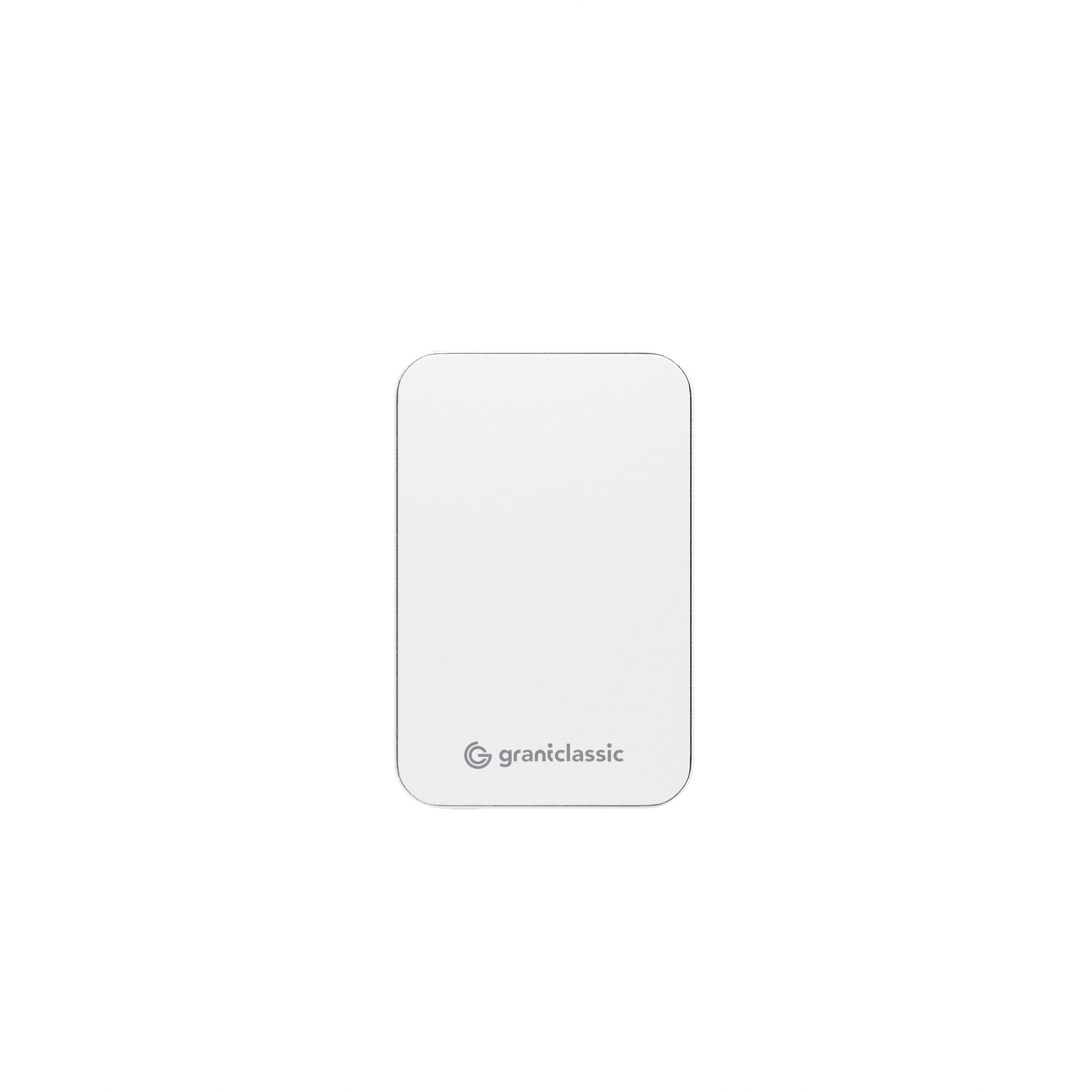 TITANSHIELD 10,000 mAh Solid-State Power Bank, front view in white | grantclassic