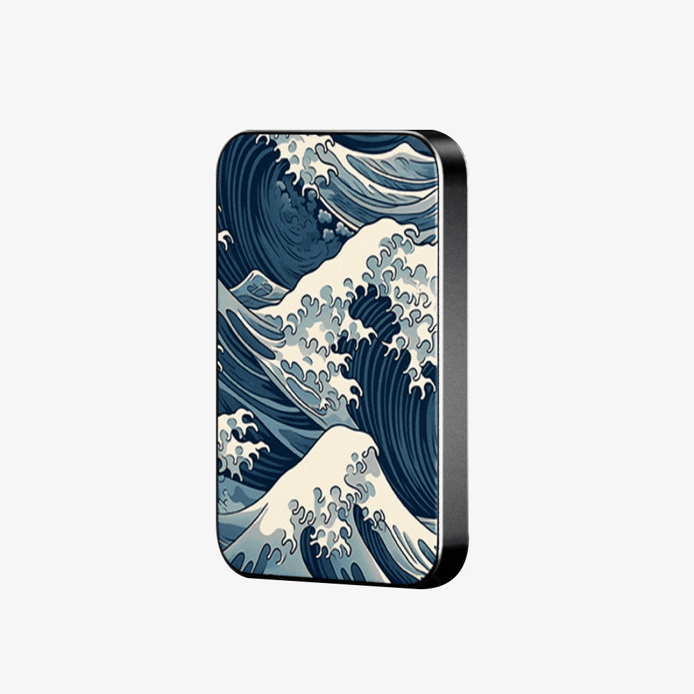 TITANSHIELD Solid-State Power Bank, Ukiyo-e Wave Design Edition front view | grantclassic