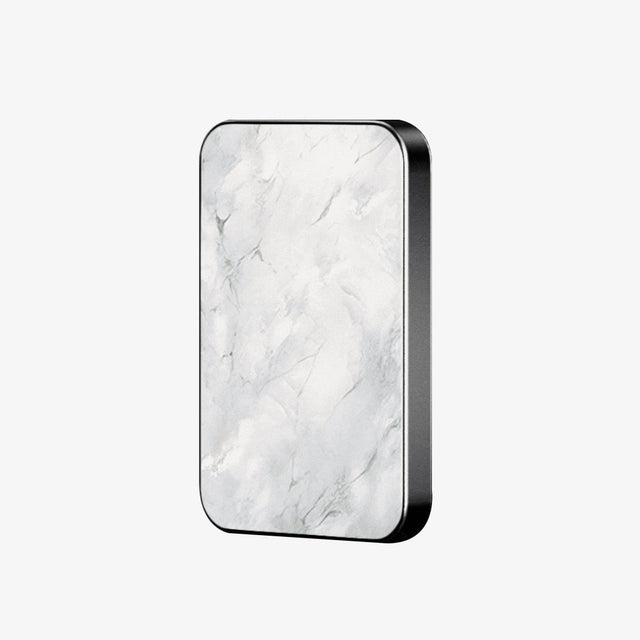 TITANSHIELD Solid-State Power Bank, Marble White Design Edition front view | grantclassic