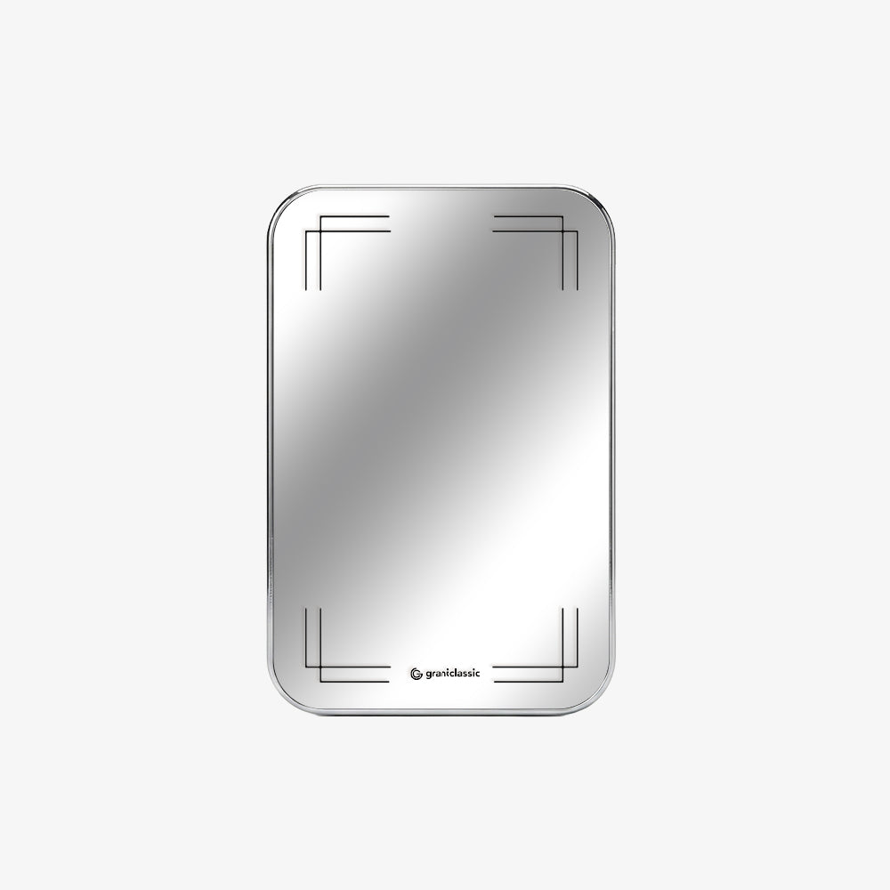 TITANSHIELD Mirror Edition, woman checking her reflection in the mirror finish while camping at night | grantclassic